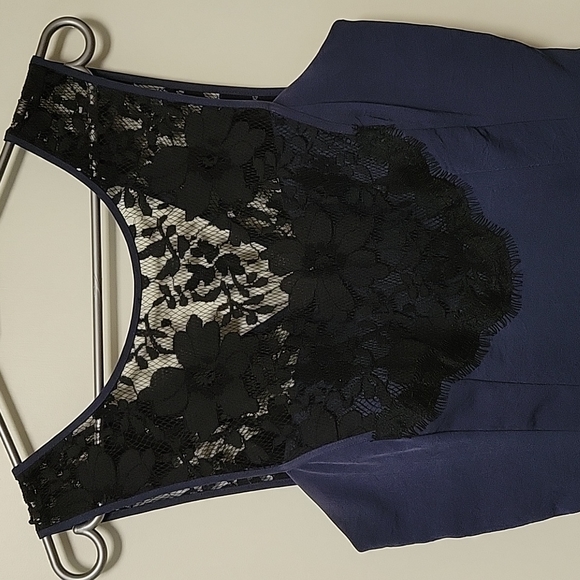 BCBGeneration - Size 8, dark blue with black lace detail, dress - Picture 3 of 5
